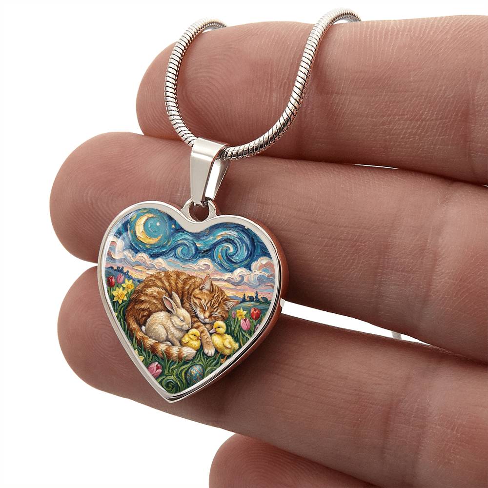 Easter Night Heart Necklace