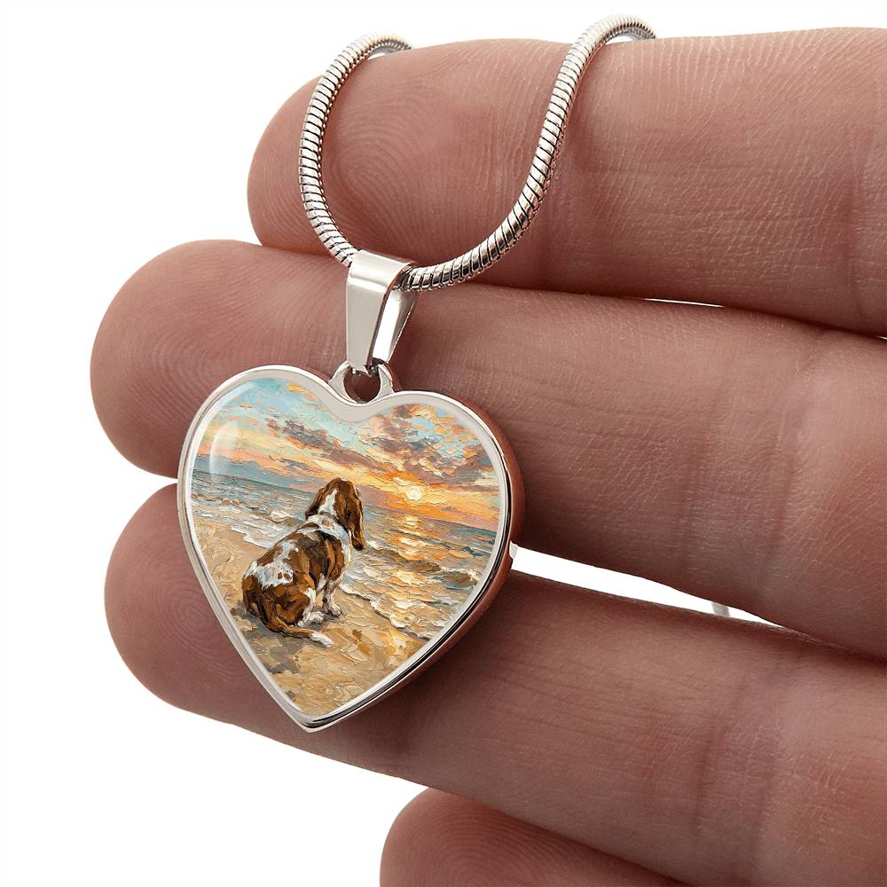 Beach Days - Basset Hound Heart Necklace