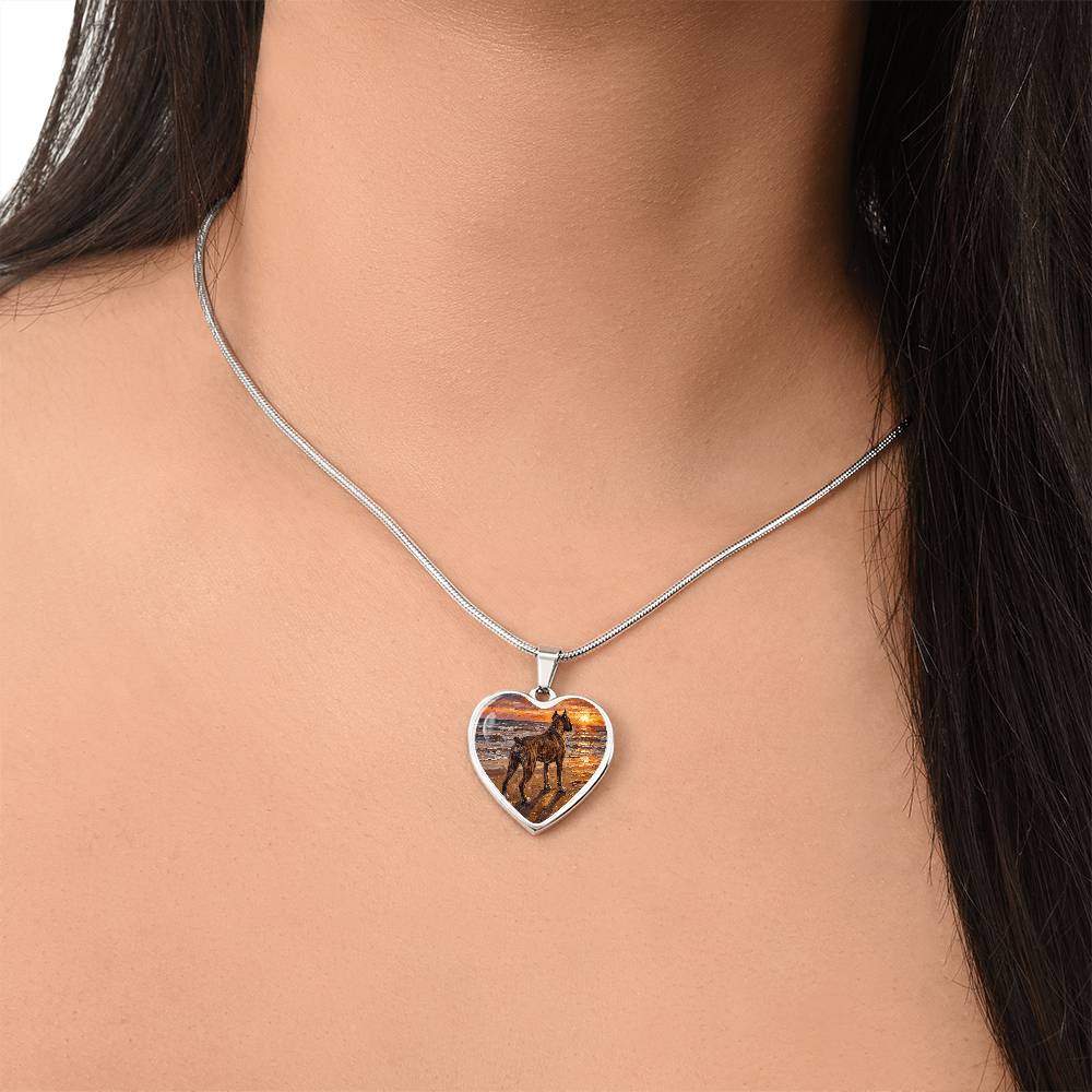 beach day - Brindle Boxer Heart Necklace