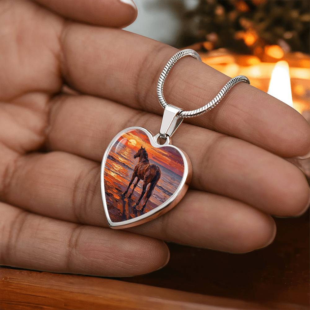 Sunset - Chocolate Mare Heart Necklace