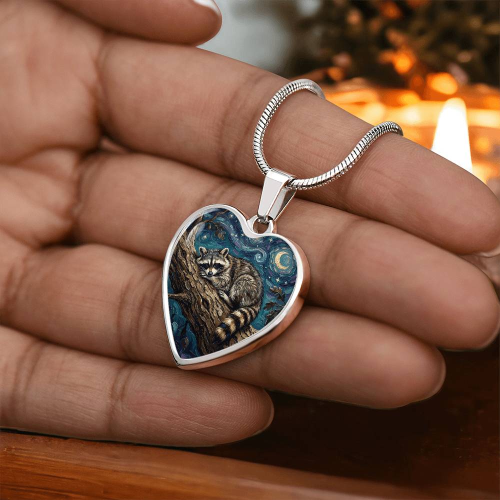 Midnight Bandit Heart Necklace