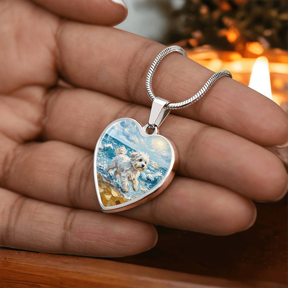 Beach Day - Maltese Heart Necklace