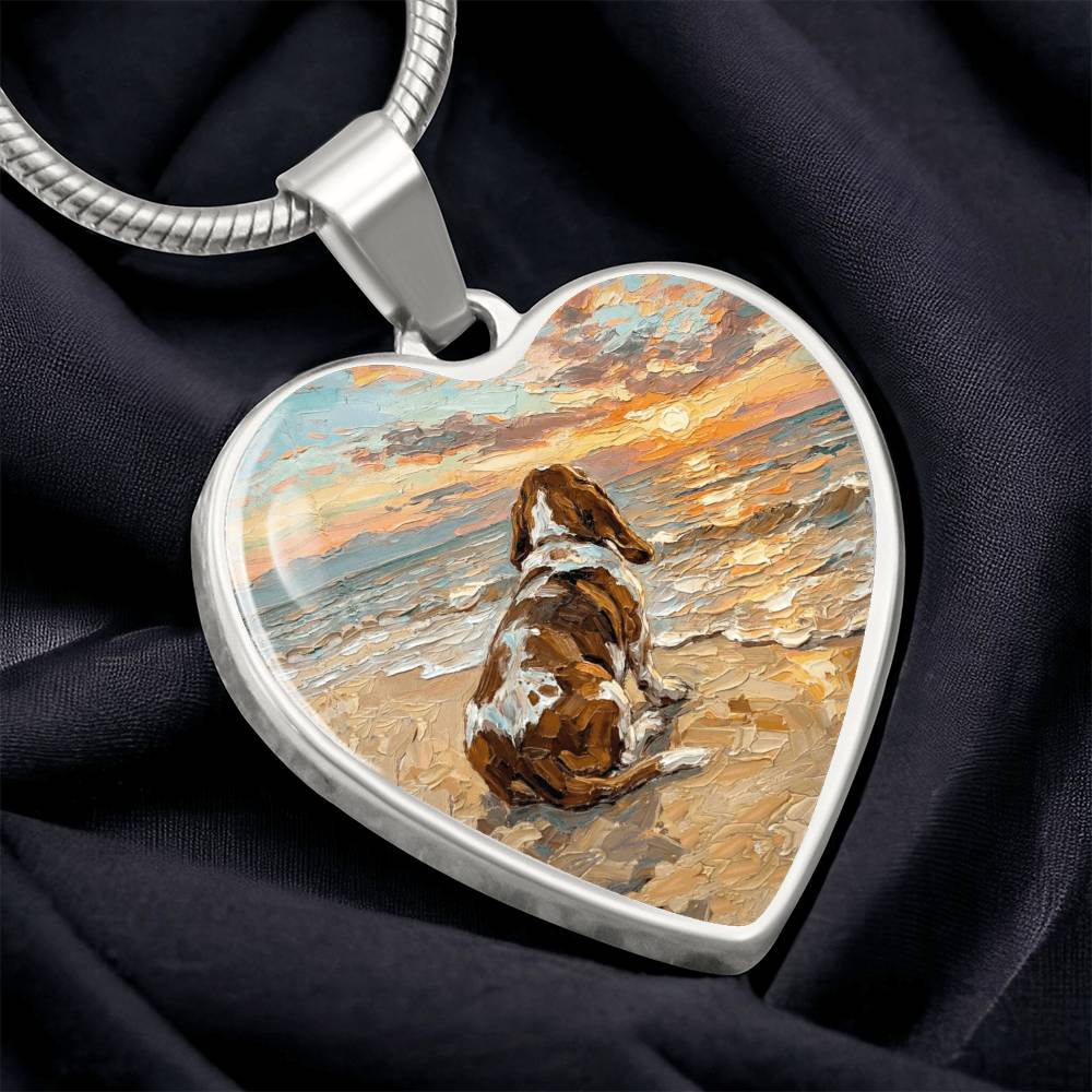 Beach Days - Basset Hound Heart Necklace