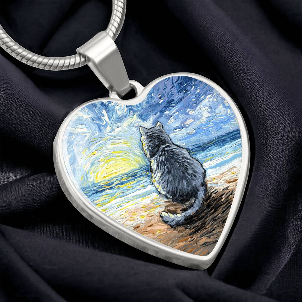 Beach Days - Nebelung Cat Heart Necklace