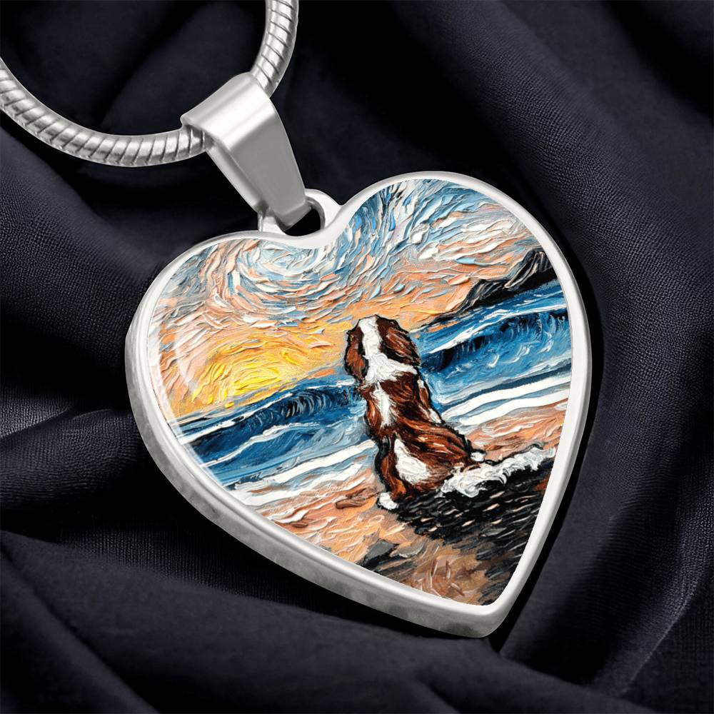Beach Days - Blenheim Cavalier Starry Night Heart Necklace