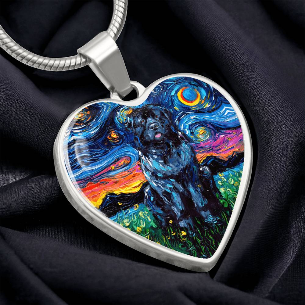 Newfoundland Starry Night Heart Necklace