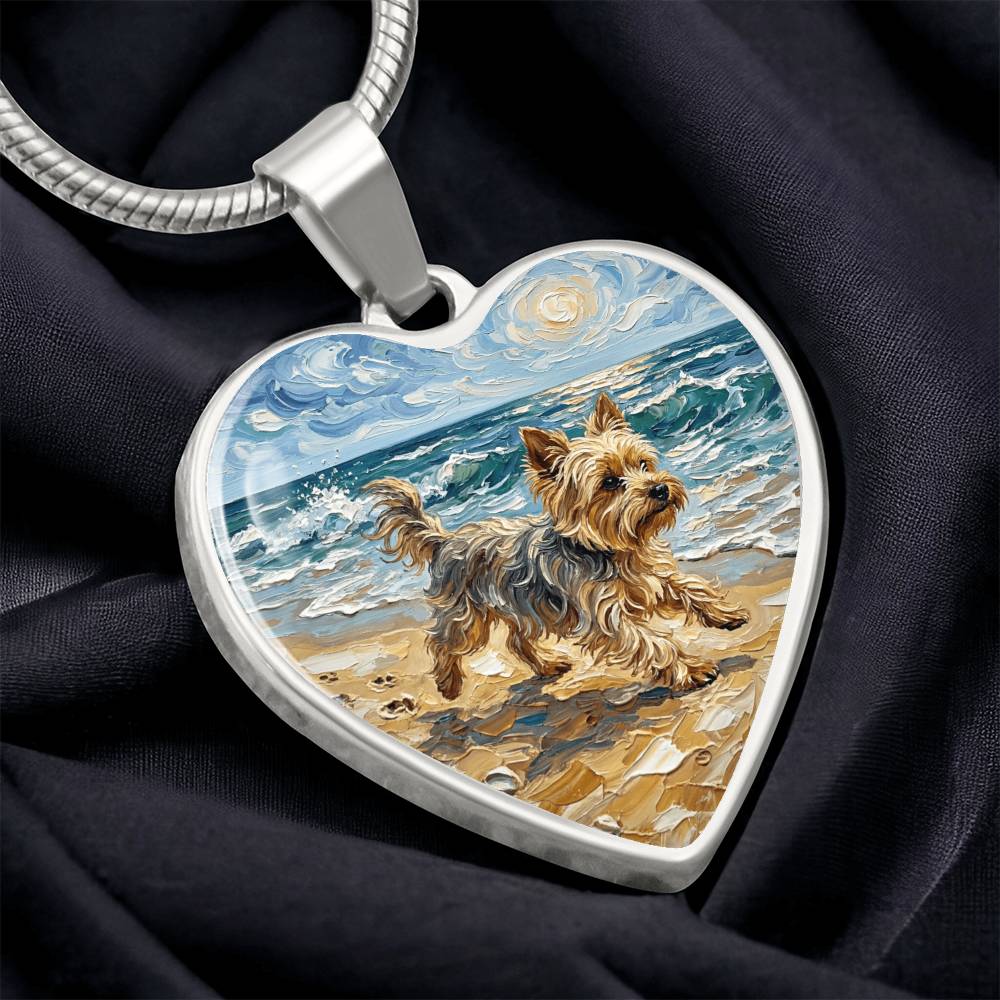 Beach Days - Yorkie Heart Necklace