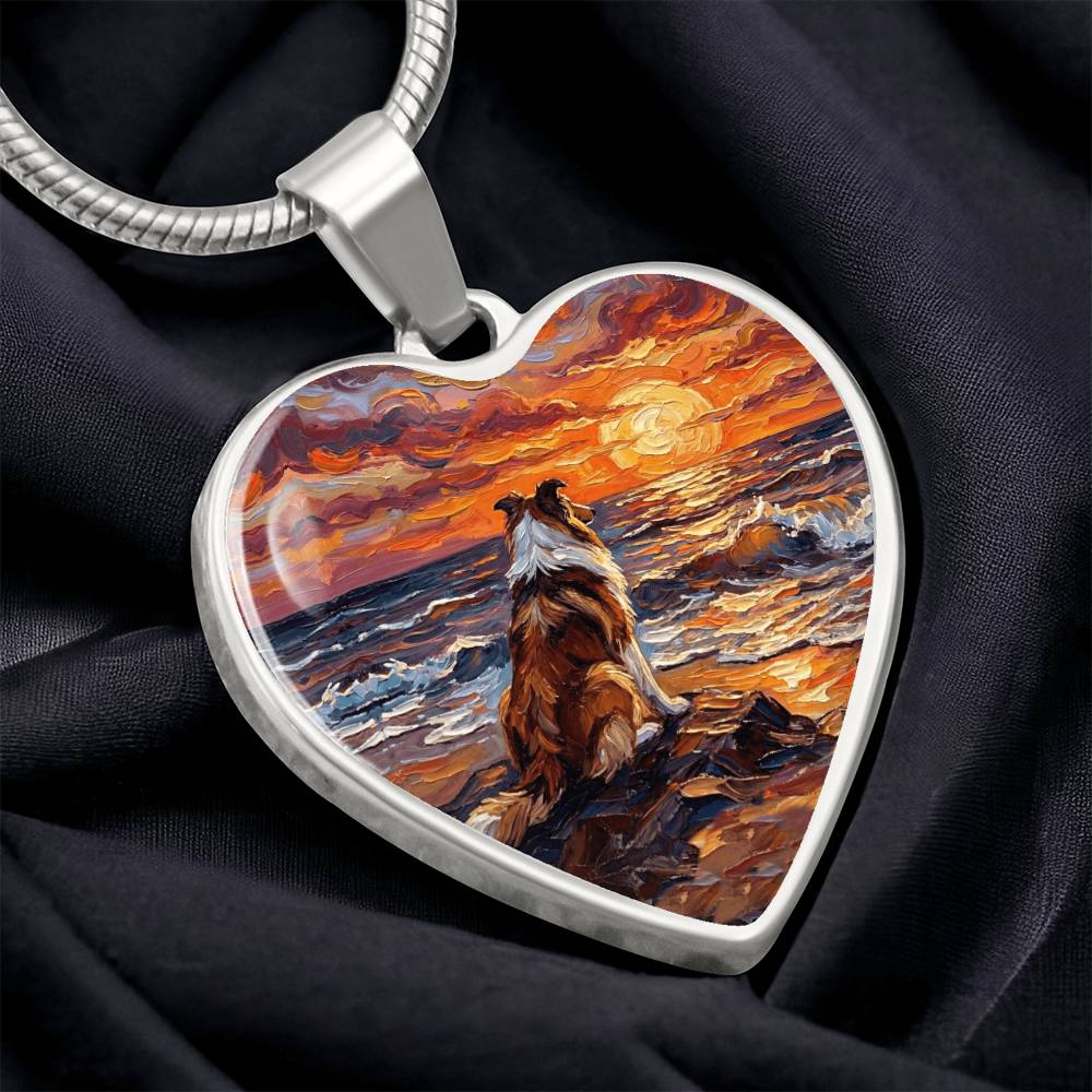 Beach Day - Collie Heart Necklace