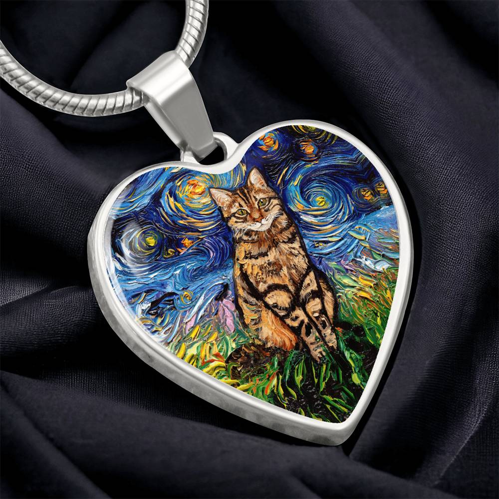 Brown TabbyStarry Night Heart Necklace