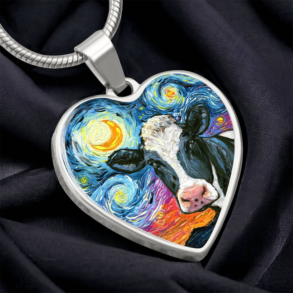 Holstein Starry Night Heart Necklace