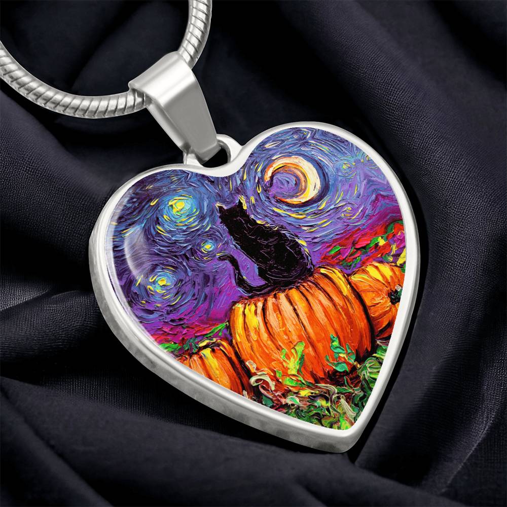 Starry Hallow's Eve Starry Night Heart Necklace