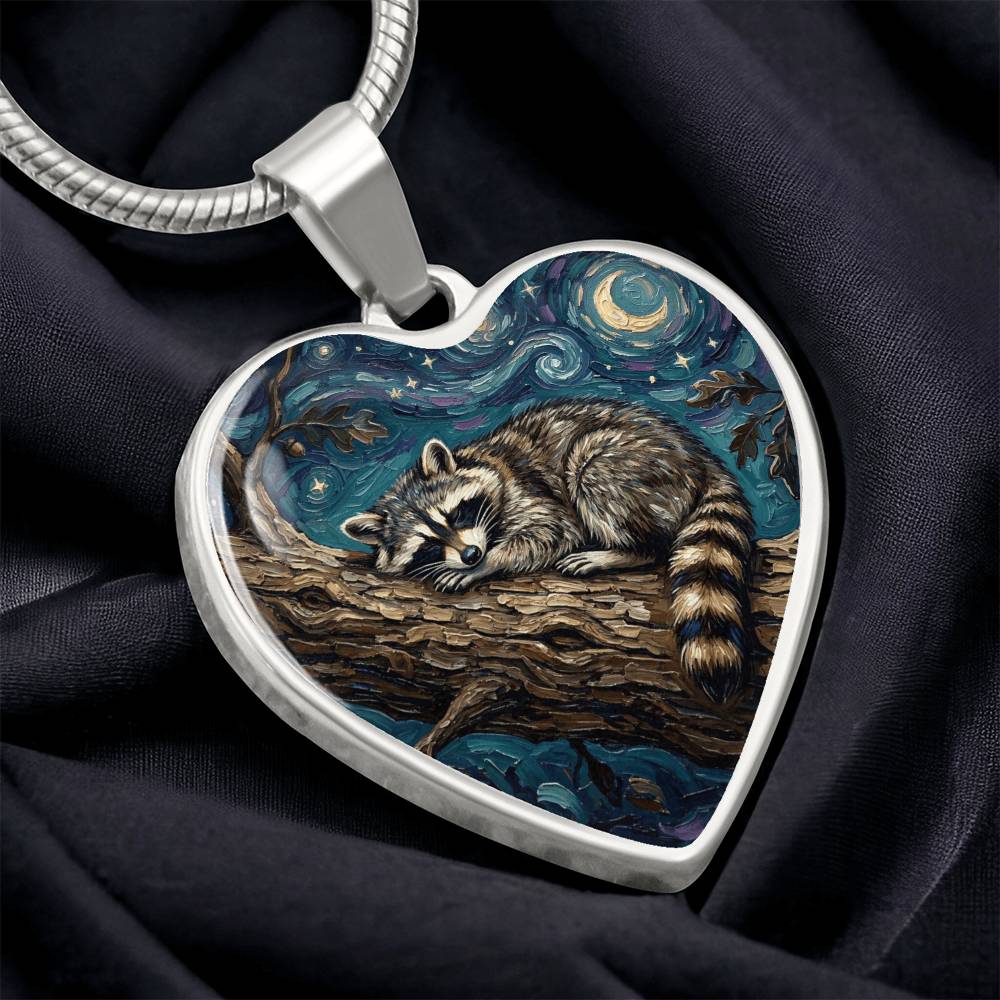 Midnight Bandit Heart Necklace