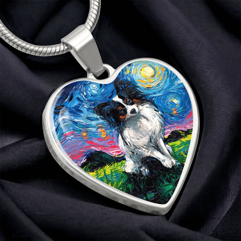 Papillon Starry Night Heart Necklace