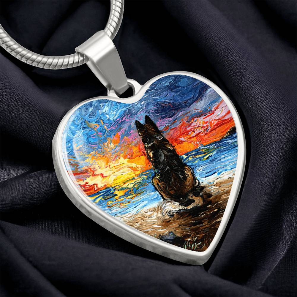 Beach Days - German Shepherd Heart Necklace