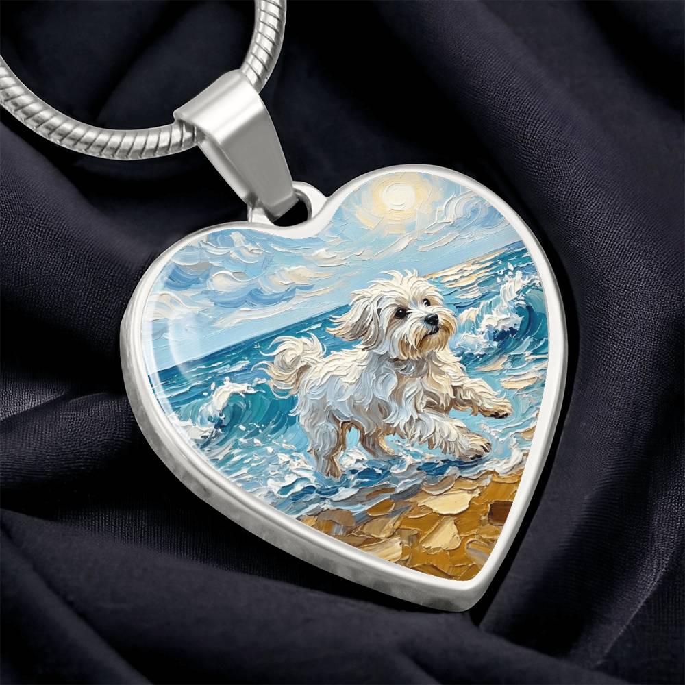 Beach Day - Maltese Heart Necklace