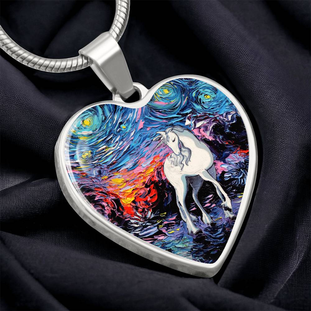 Regret Starry Night Heart Necklace