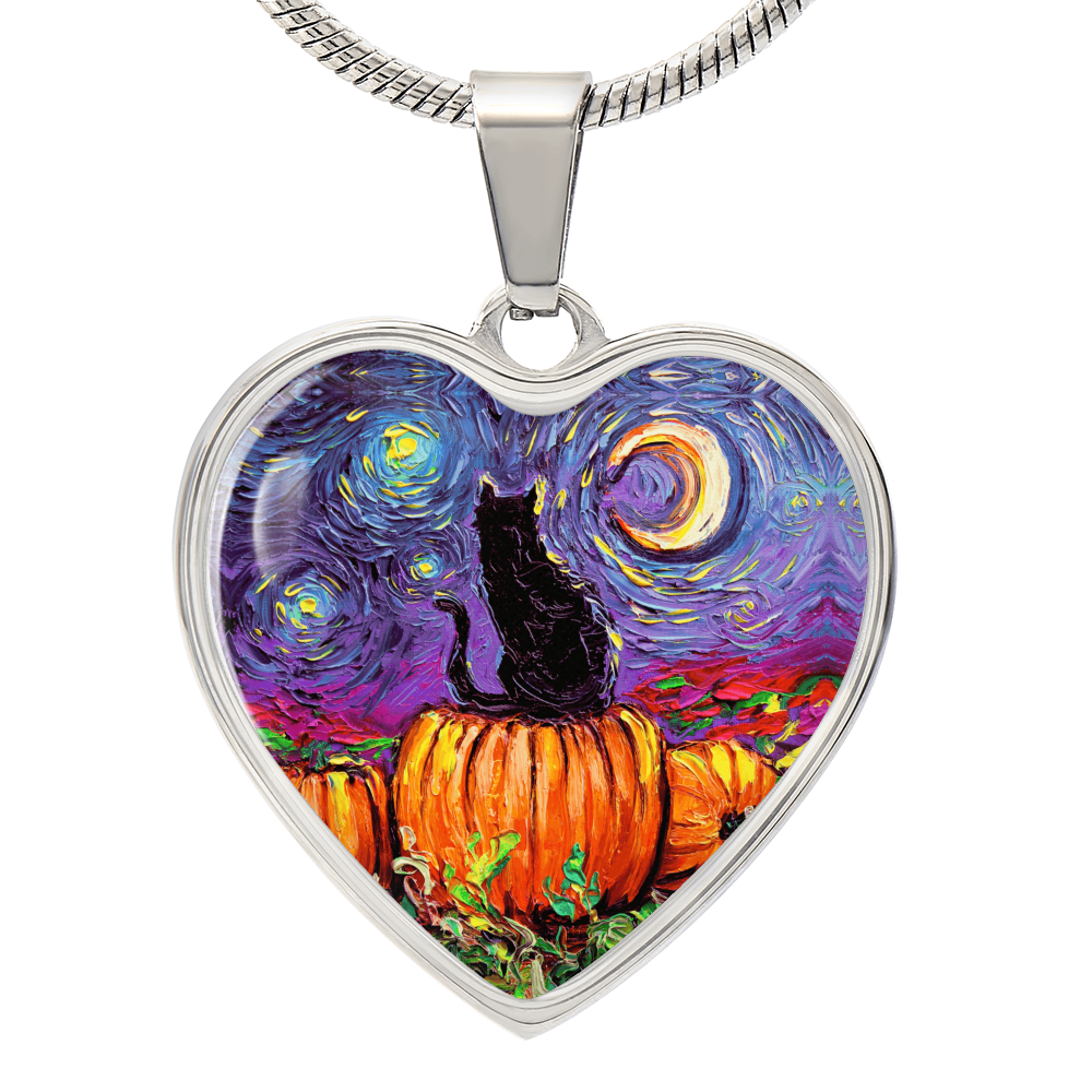Starry Hallow's Eve Starry Night Heart Necklace