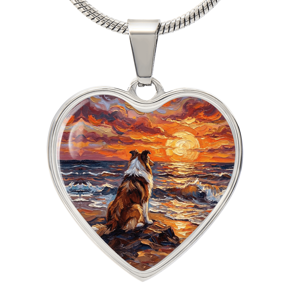 Beach Day - Collie Heart Necklace