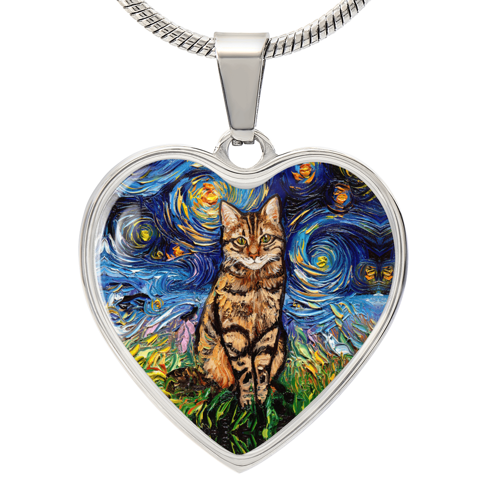 Brown TabbyStarry Night Heart Necklace