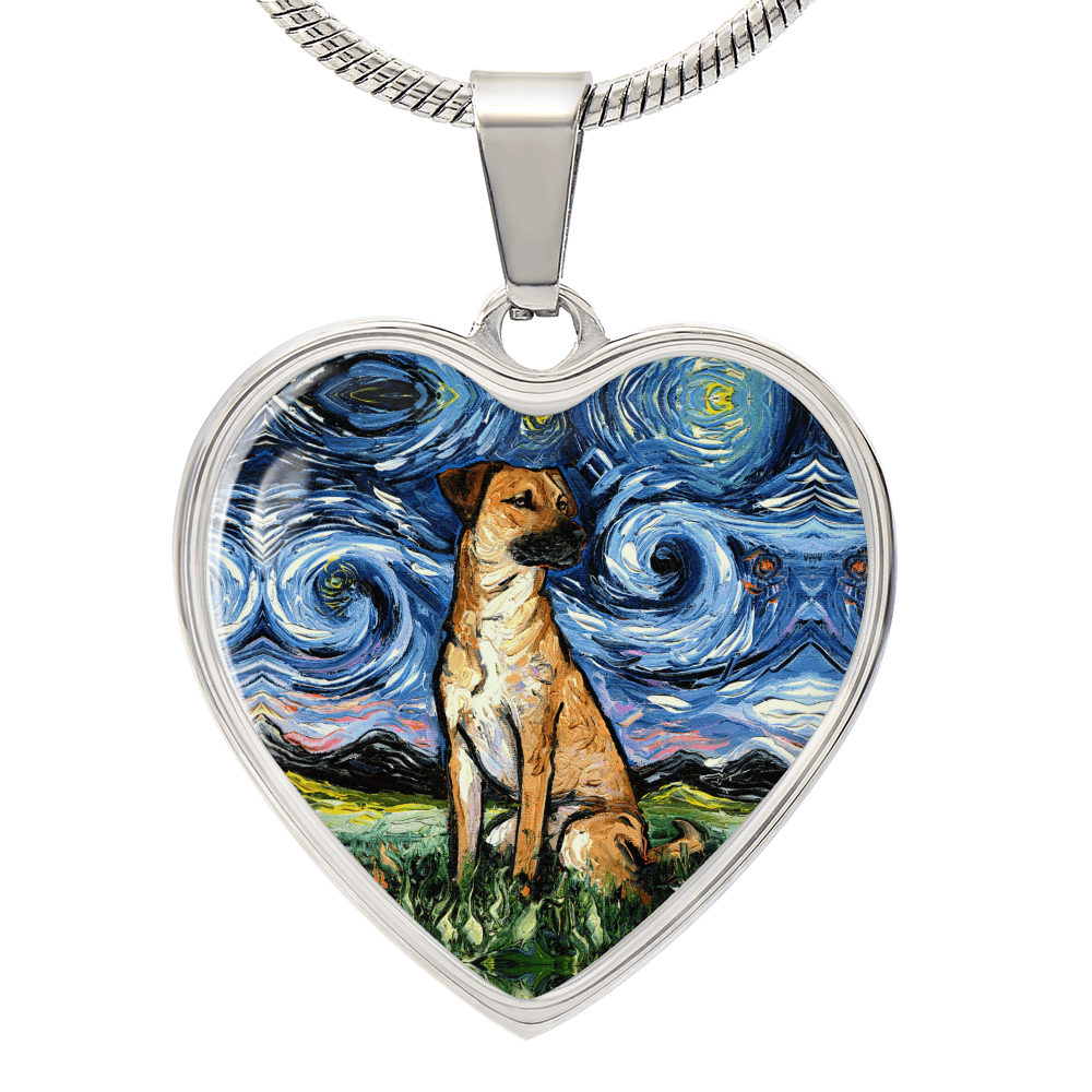 Black Mouth Curr Starry Night Heart Necklace