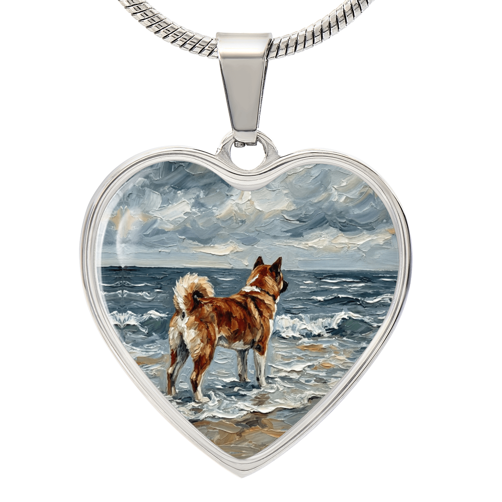 Beach Day - Akita Heart Necklace