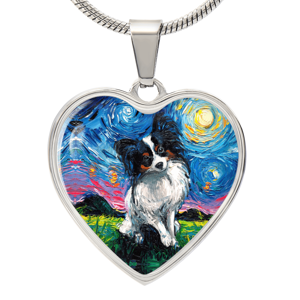 Papillon Starry Night Heart Necklace