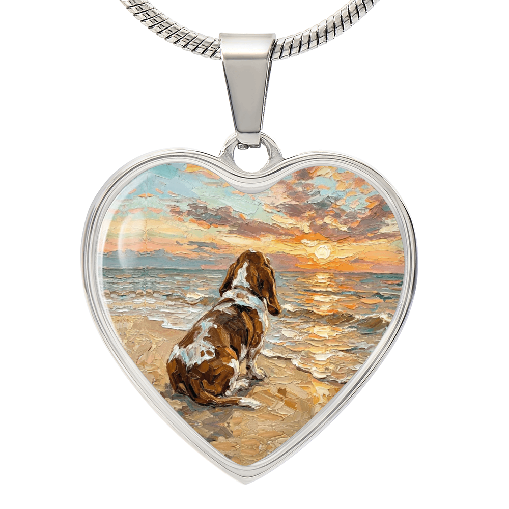 Beach Days - Basset Hound Heart Necklace