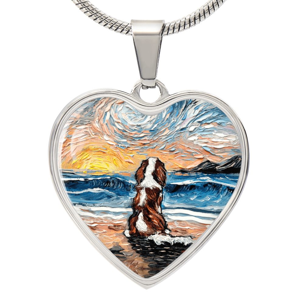 Beach Days - Blenheim Cavalier Starry Night Heart Necklace