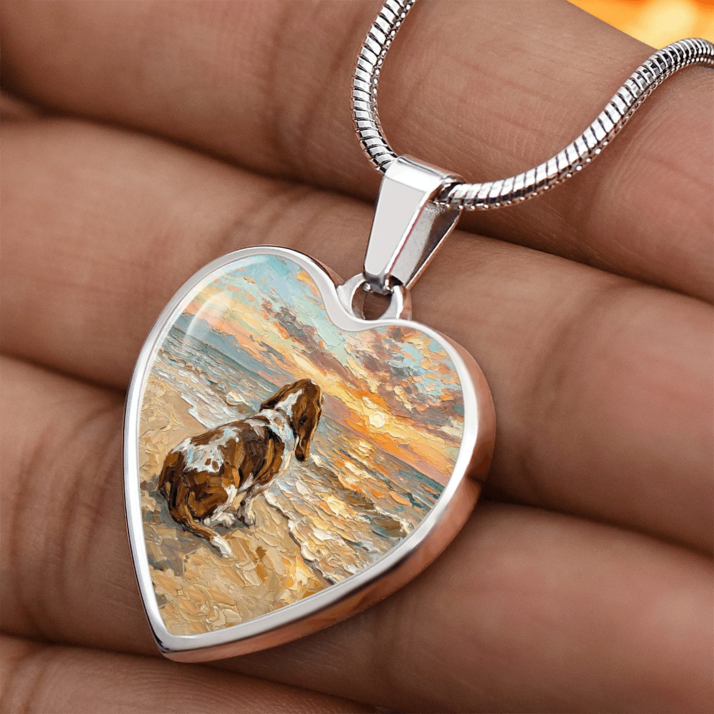 Beach Days - Basset Hound Heart Necklace