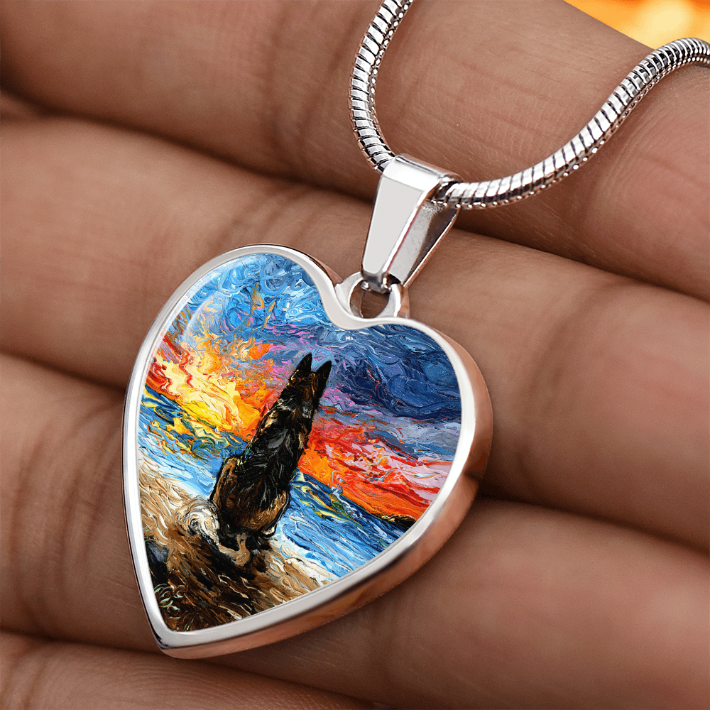 Beach Days - German Shepherd Heart Necklace