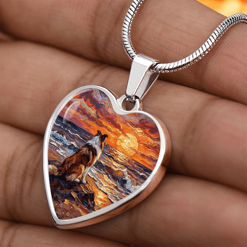 Beach Day - Collie Heart Necklace