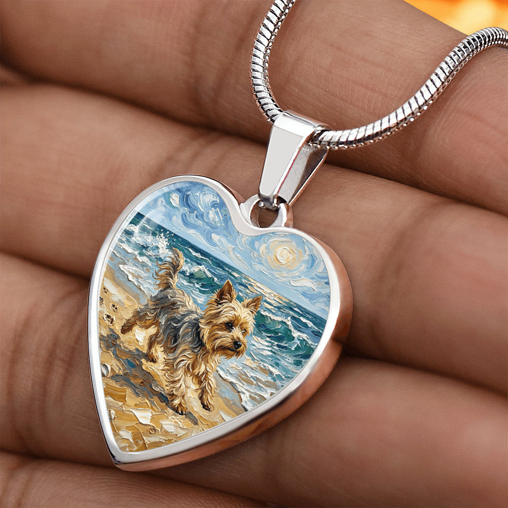 Beach Days - Yorkie Heart Necklace