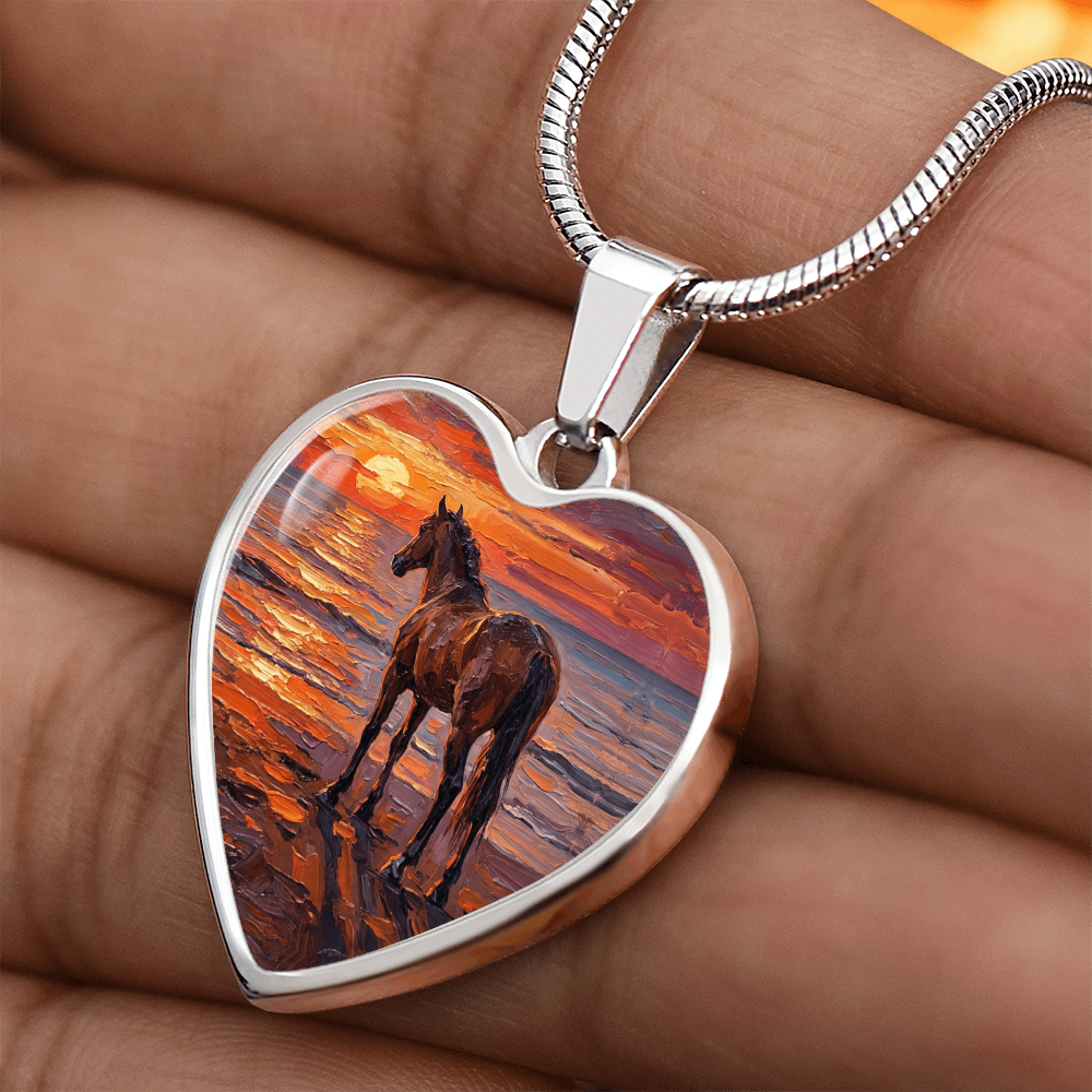 Sunset - Chocolate Mare Heart Necklace