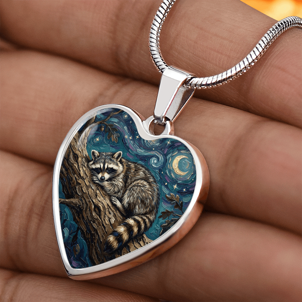 Midnight Bandit Heart Necklace