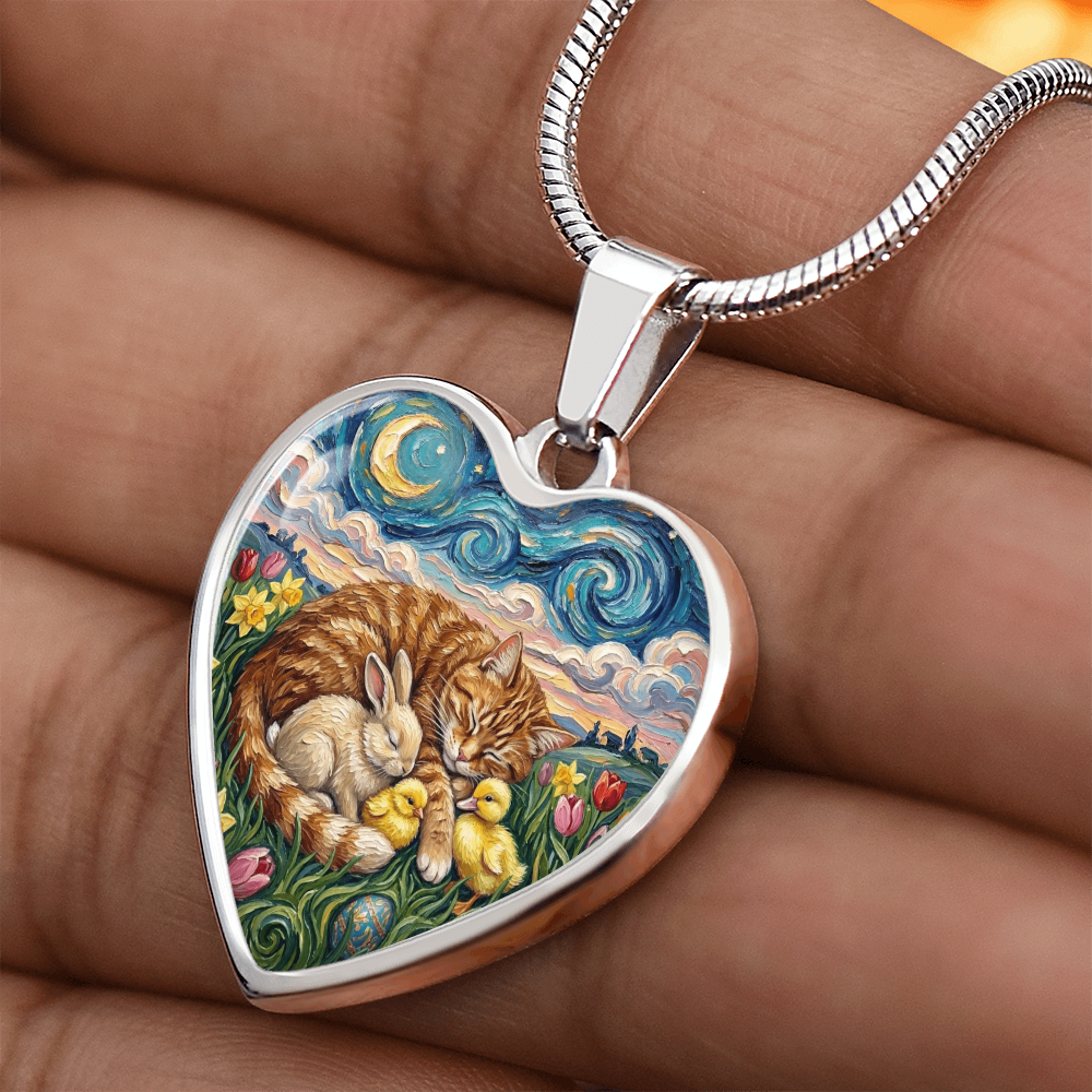 Easter Night Heart Necklace