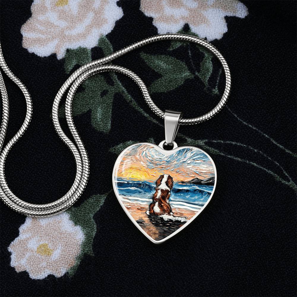Beach Days - Blenheim Cavalier Starry Night Heart Necklace