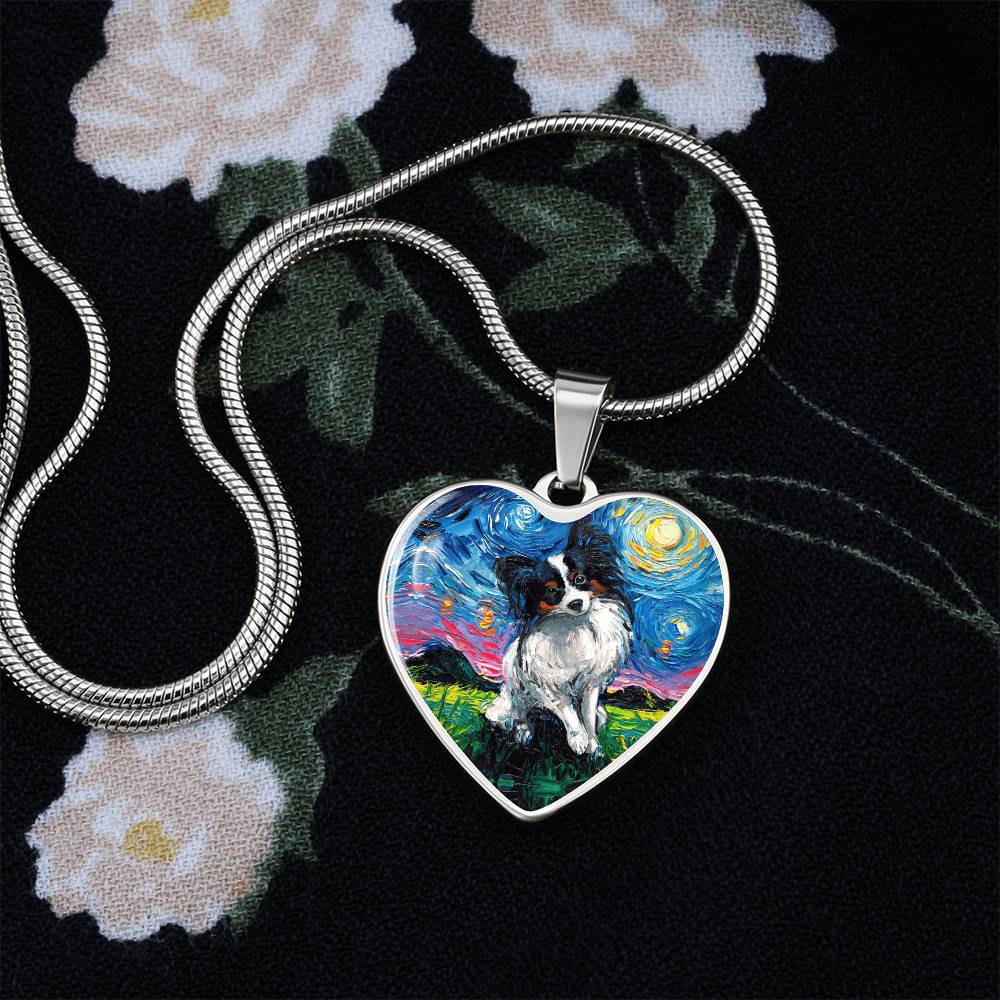 Papillon Starry Night Heart Necklace