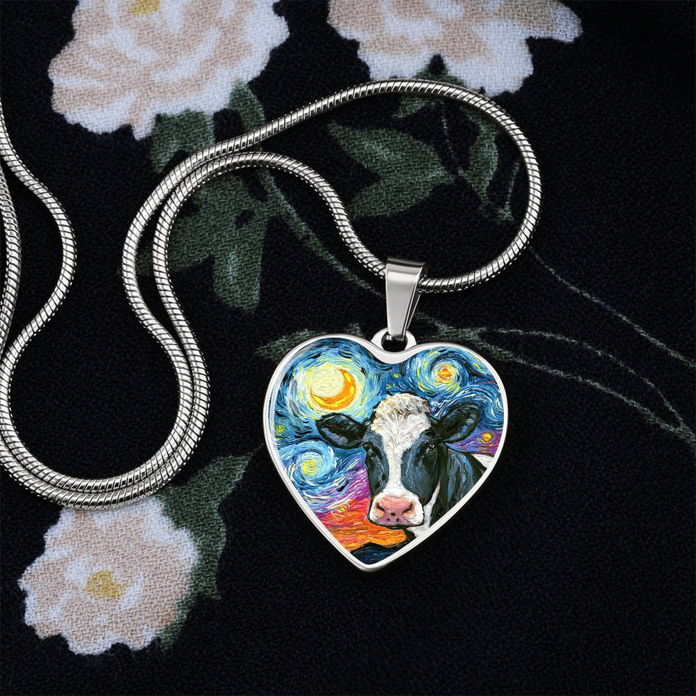 Holstein Starry Night Heart Necklace
