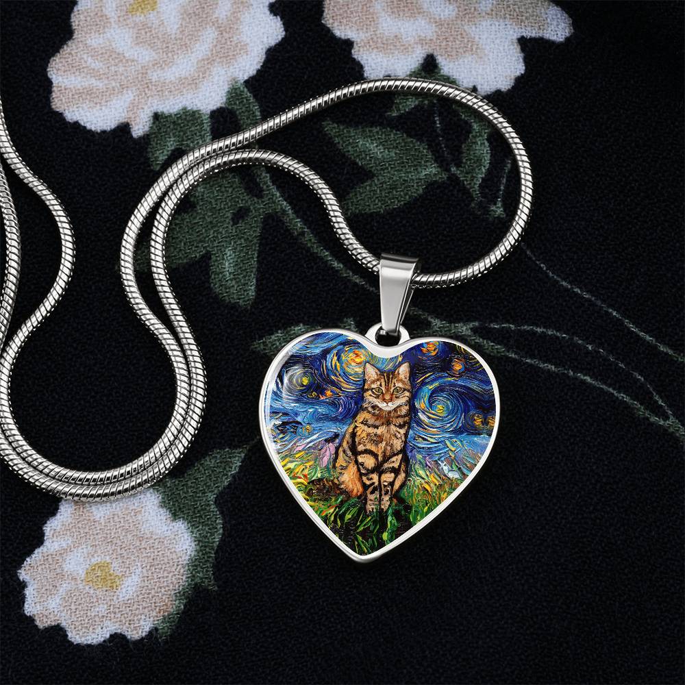 Brown TabbyStarry Night Heart Necklace