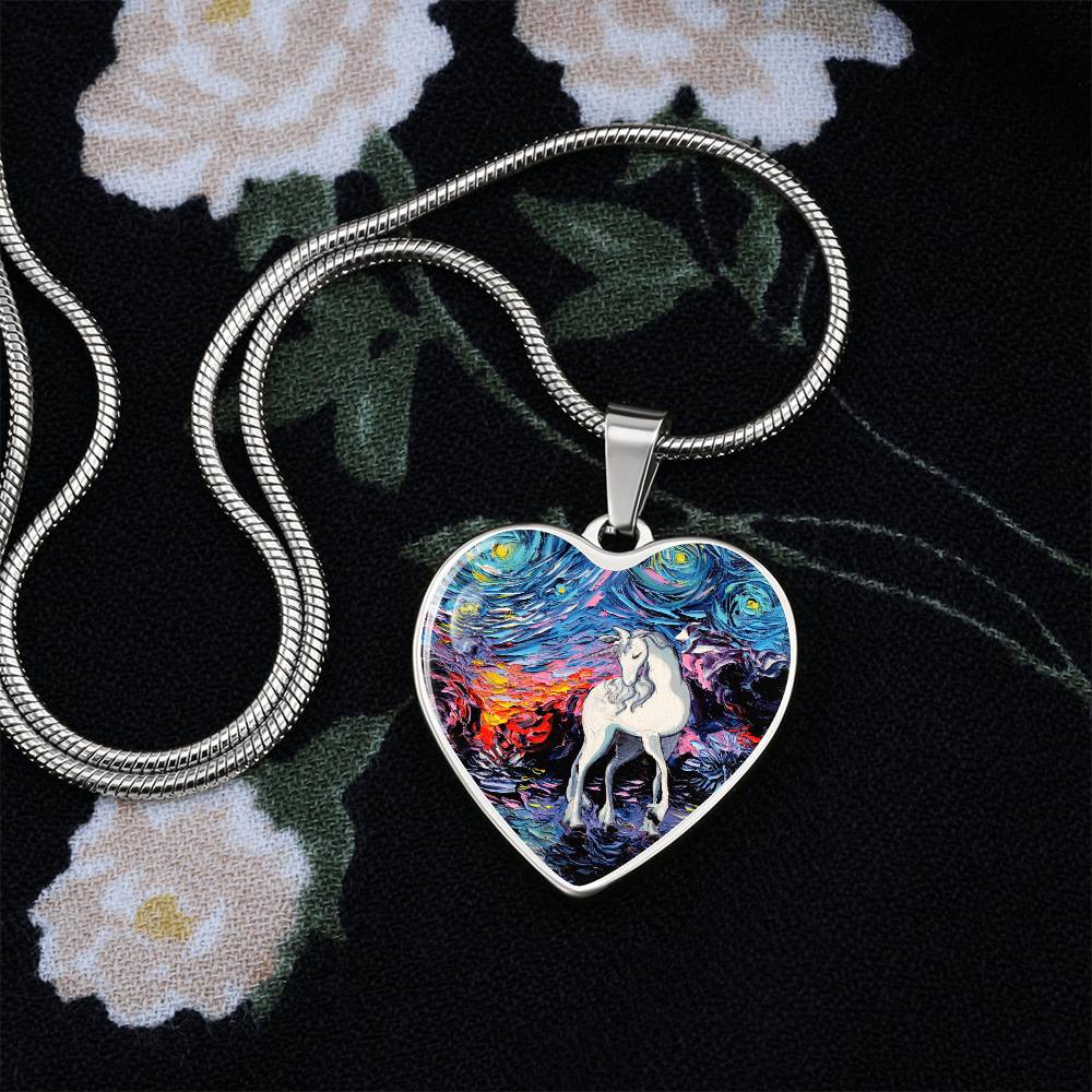 Regret Starry Night Heart Necklace