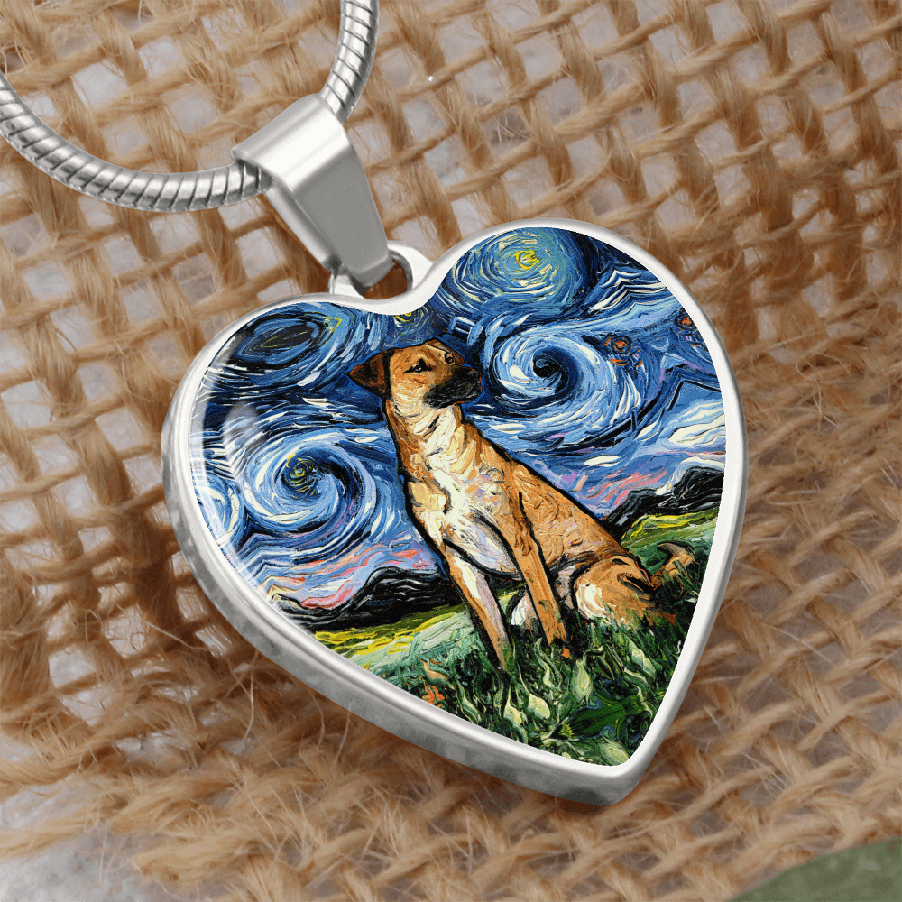 Black Mouth Curr Starry Night Heart Necklace