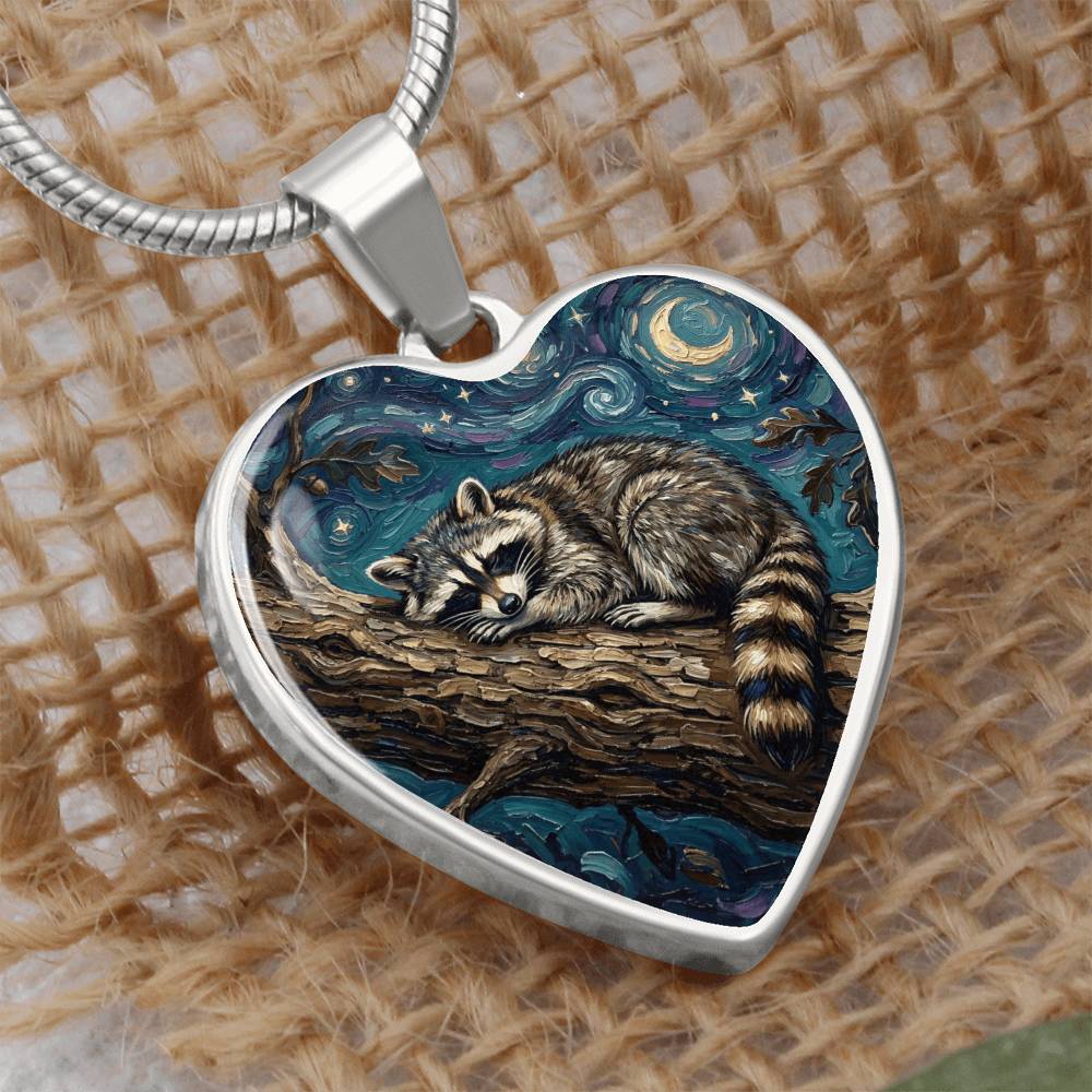 Midnight Bandit Heart Necklace