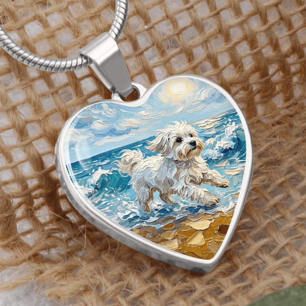 Beach Day - Maltese Heart Necklace
