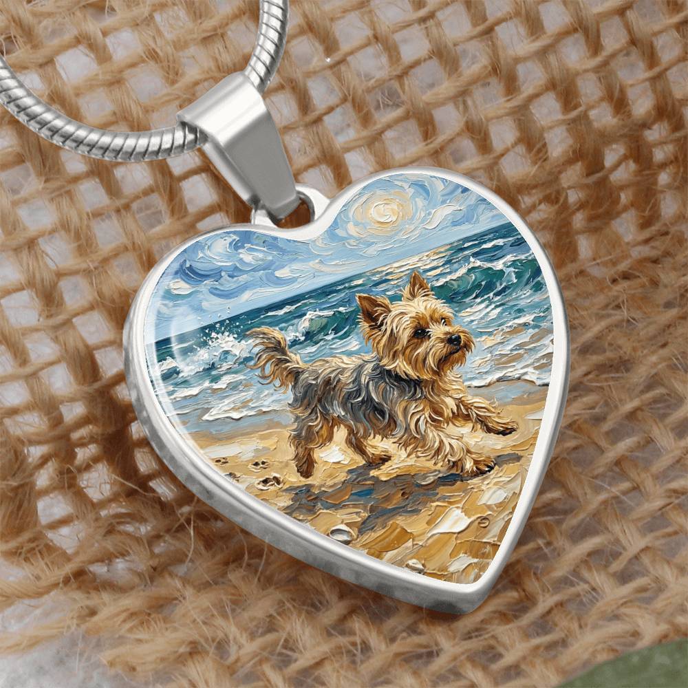 Beach Days - Yorkie Heart Necklace