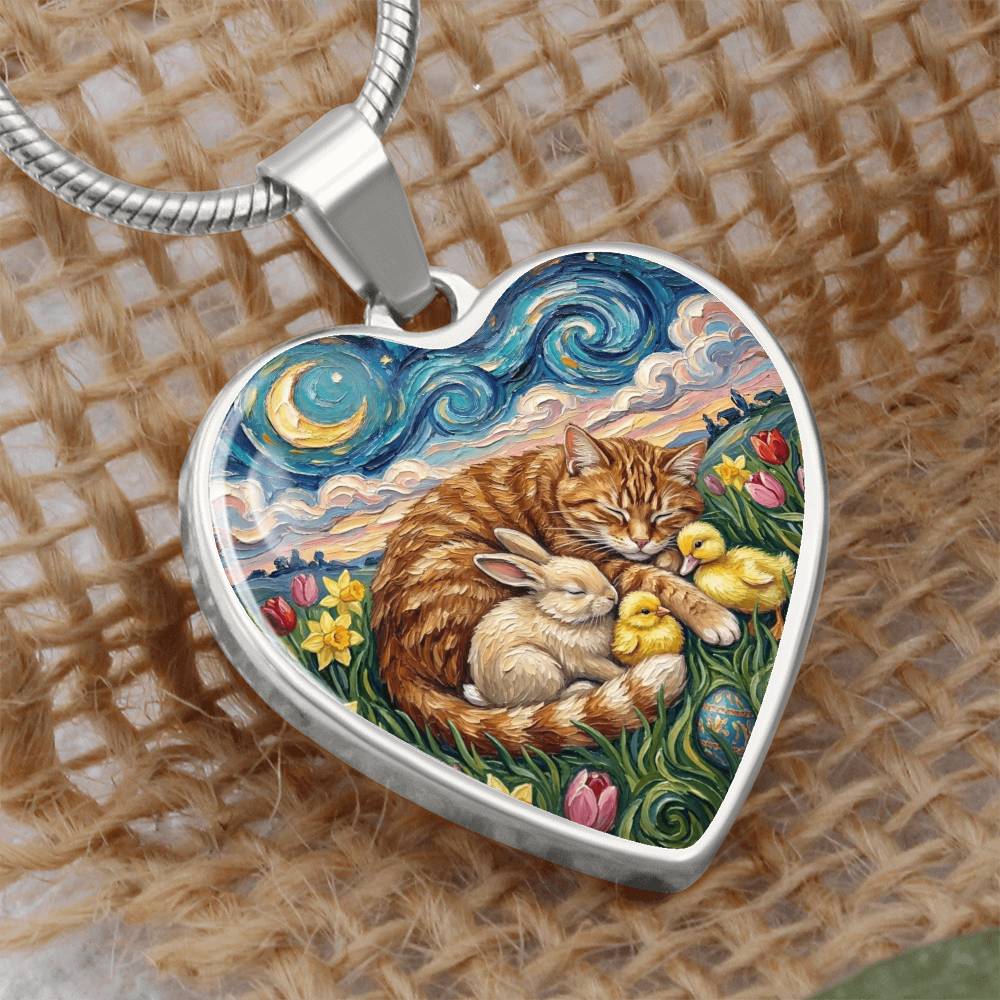 Easter Night Heart Necklace