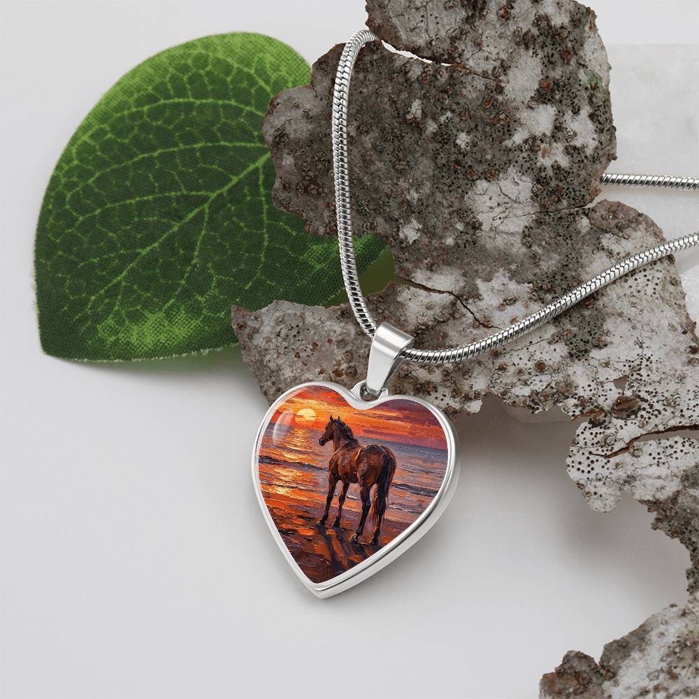 Sunset - Chocolate Mare Heart Necklace