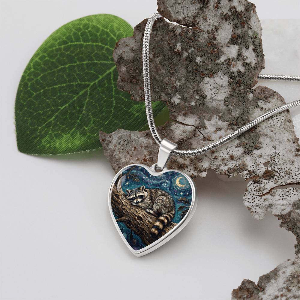 Midnight Bandit Heart Necklace