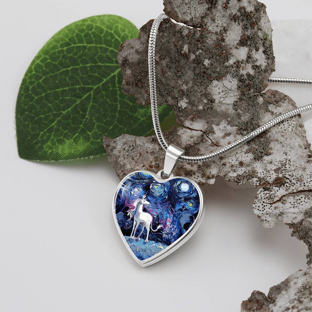 Van Gogh Never Saw The Last Starry Night Heart Necklace