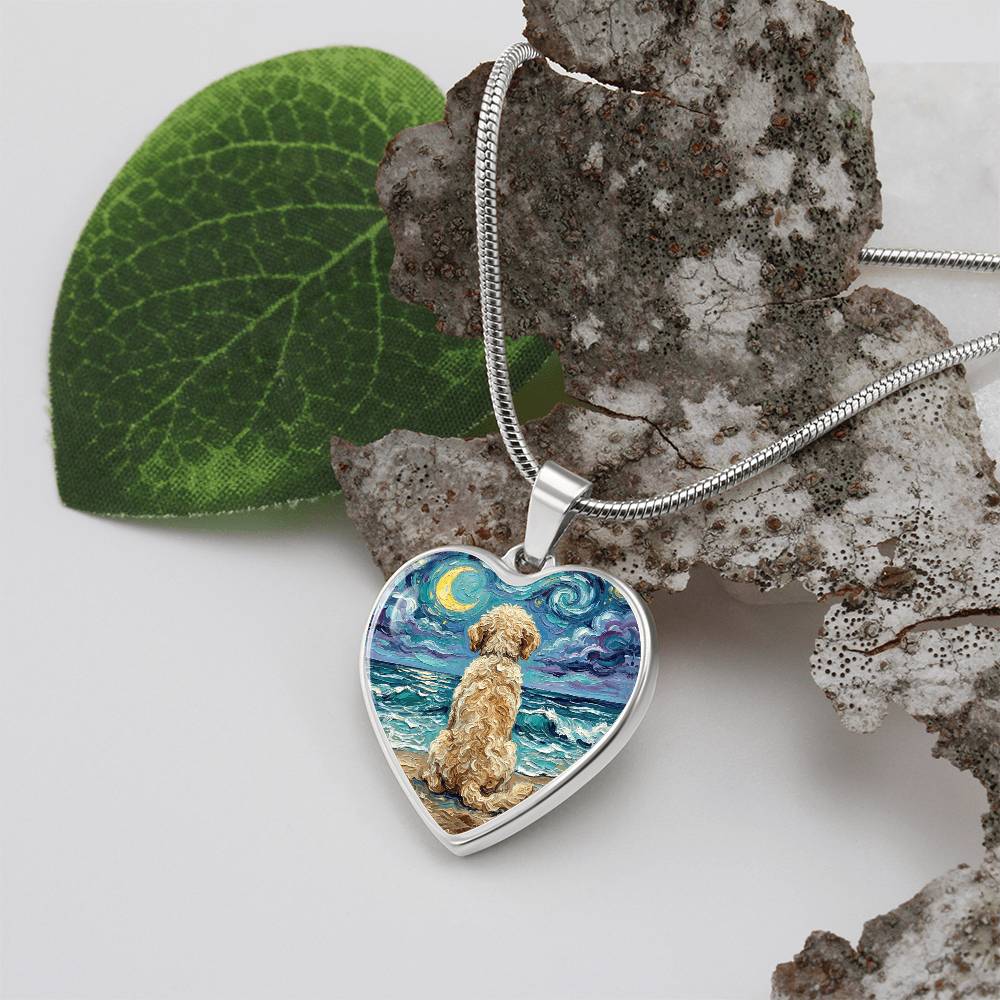 Beach Nights - Goldendoodle Heart Necklace