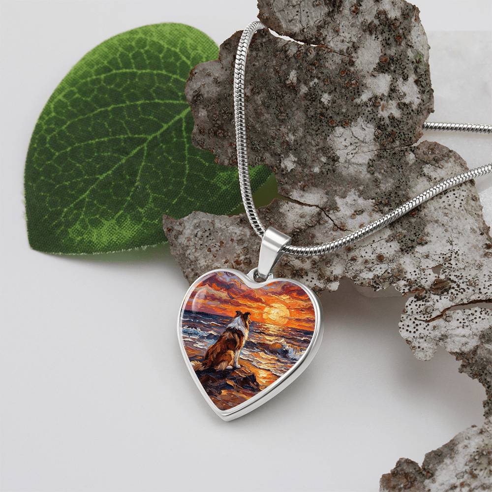 Beach Day - Collie Heart Necklace